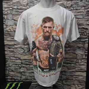 UFC White and Orange Graphic Tee